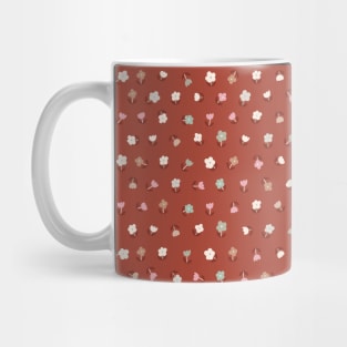 Small flowers seamless pattern on amber Mug